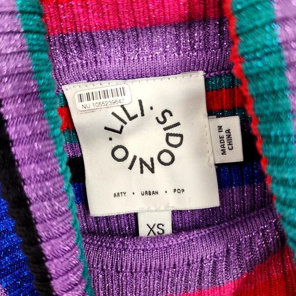 Molly Bracken Women's Striped Knitted Turtleneck Sweater Size XS - Picture 2 of 4